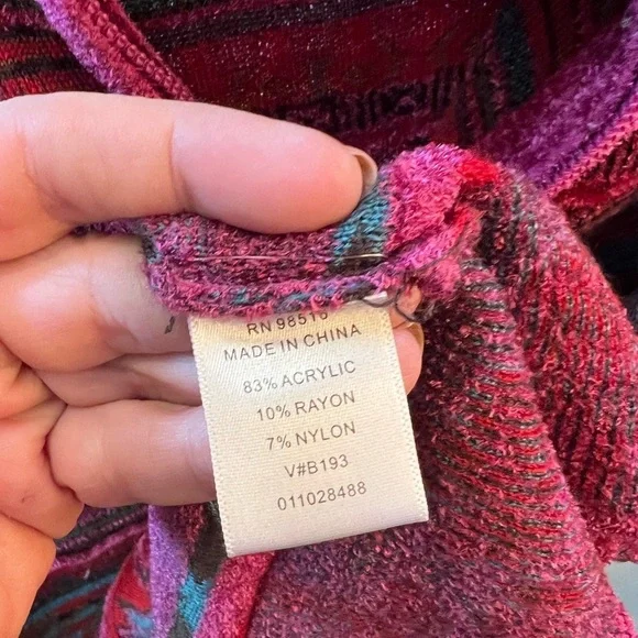 Vintage Coldwater Creek Sweater Cardigan Multicolor Floral Knit Vest Size small - Picture 5 of 5